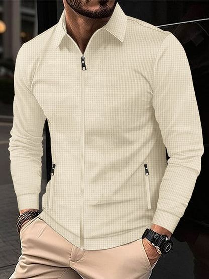 Men's Vintage Waffle Zip Comfort Jacket