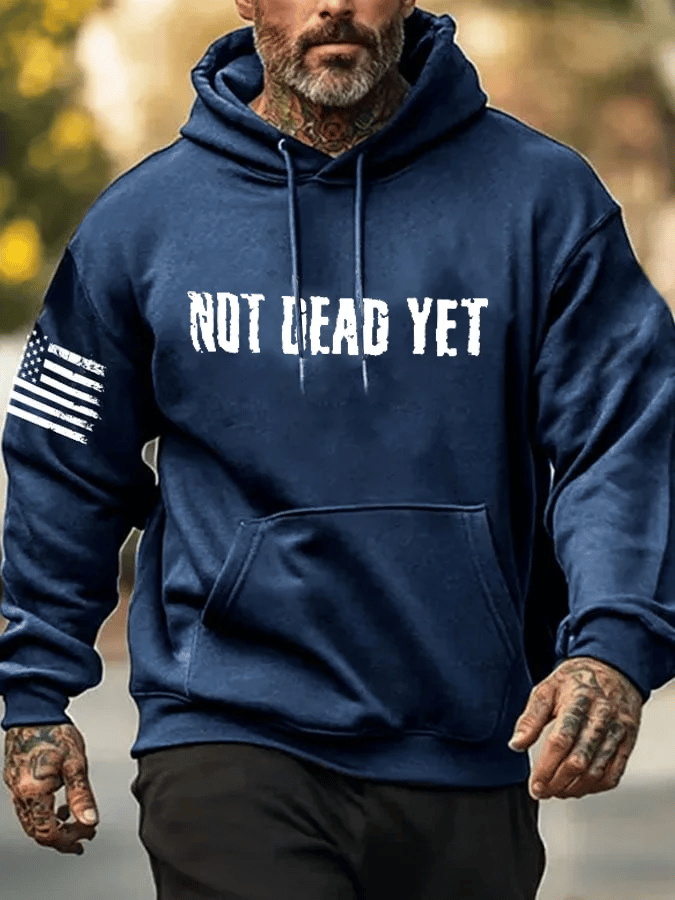 Men's Not Dead Yet Pattern Print Sweatshirt