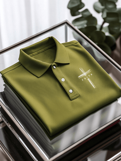 Men's Faith Printed Casual Polo Shirt