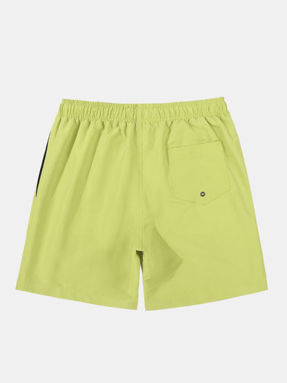 3 Pieces Contrast Waistband Swim Shorts