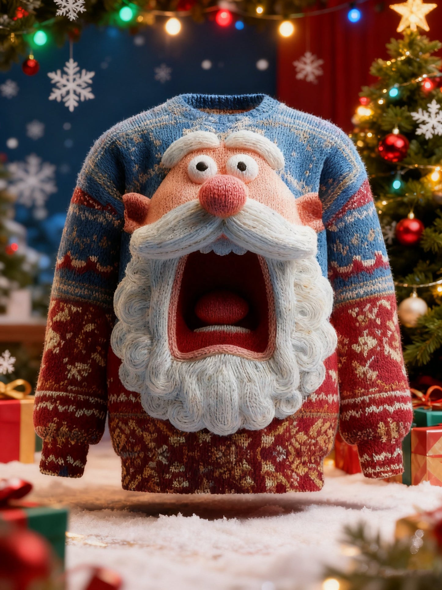 Men's Santa Claus Print Ugly Christmas Sweater