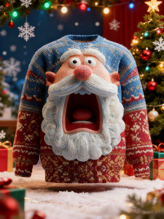Men's Santa Claus Print Ugly Christmas Sweater