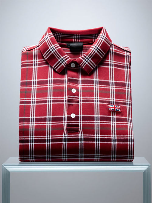 Men's Business Casual Union Jack Button Short Sleeve Polo Shirt