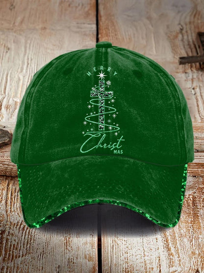 Unisex Christmas Cross Print Baseball Cap
