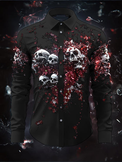 Men's Vintage Art Skull Shirt