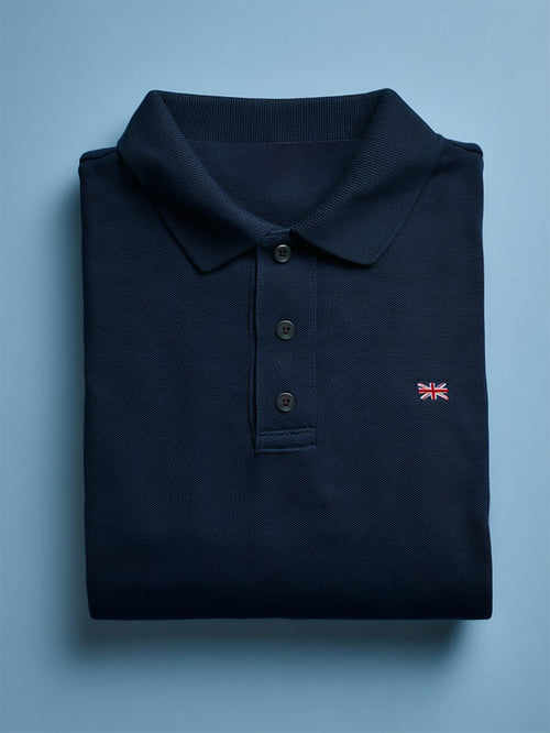Men's Business Casual Union Jack Button Short Sleeve Polo Shirt