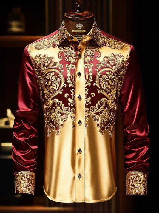 Men's Luxury Long-sleeved Shirt with Beast Print