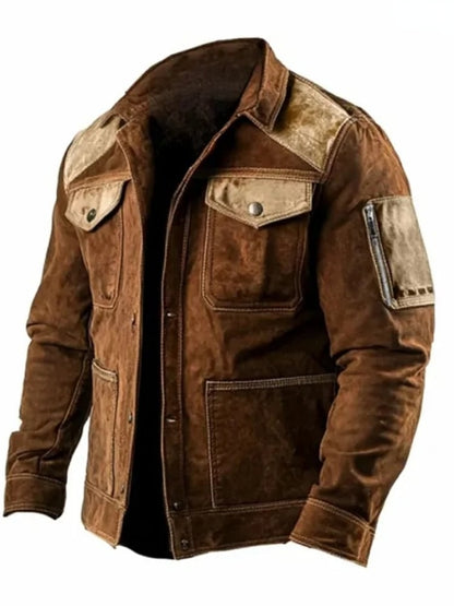 Men's Western Outdoor Vintage Multi-Pocket Jacket