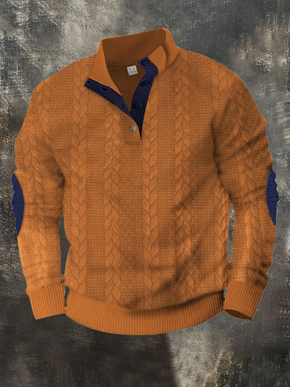 Men's Retro Comfort Warm Textured Fabric Design Sweatshirt