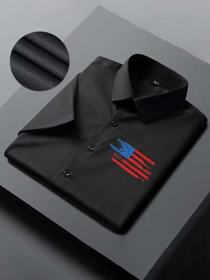 Men's Independence Day American Flag Casual Short Sleeve Shirt