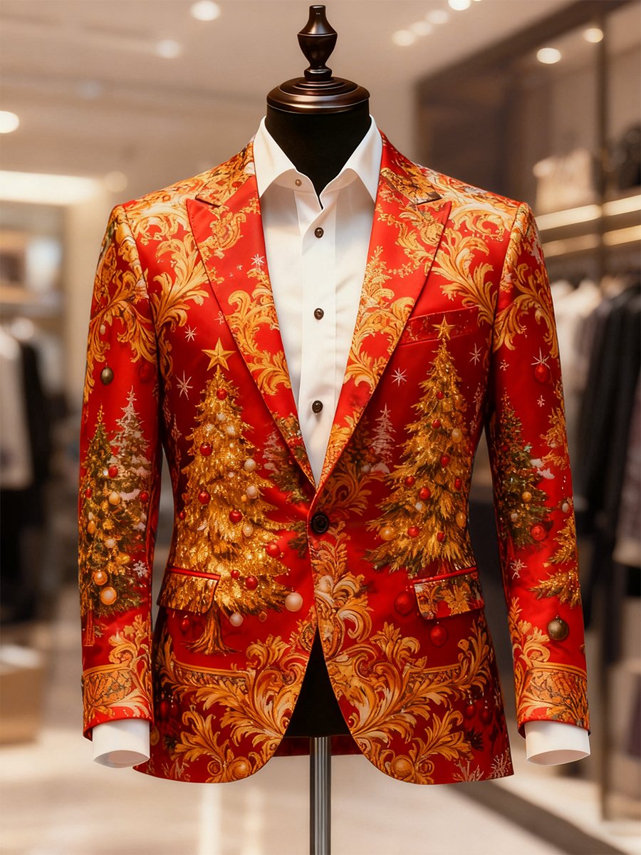 Men's Business Casual Christmas Suit Outerwear