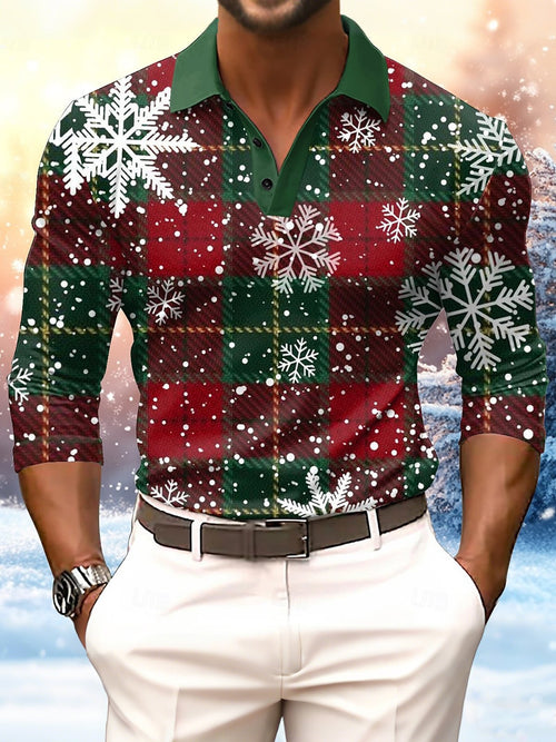 Men's Christmas Print Polo Shirt