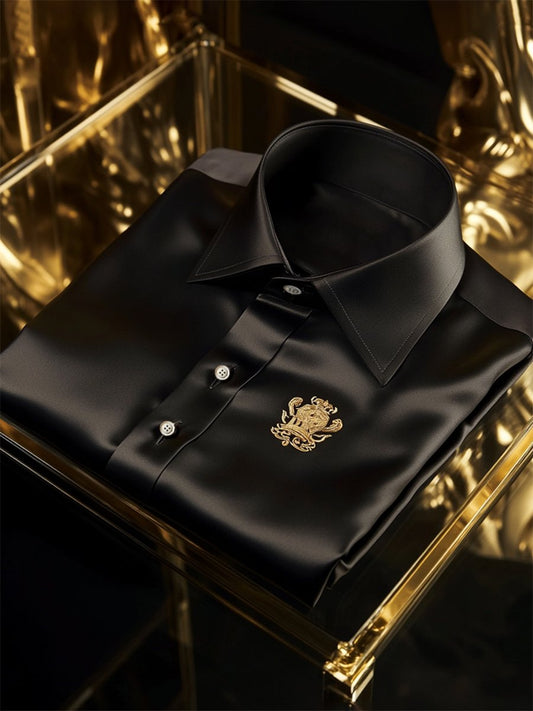Men's Silk Luxury Business Long Sleeve Shirt