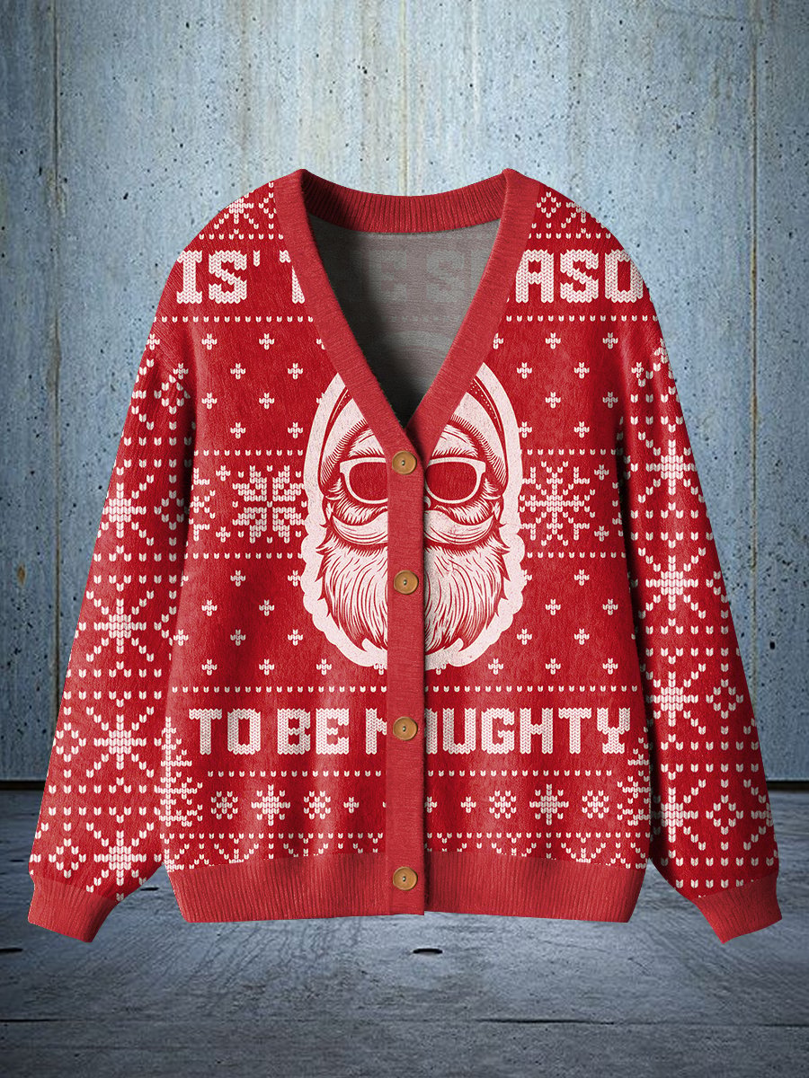 Men's Casual Retro Santa Claus Cardigan