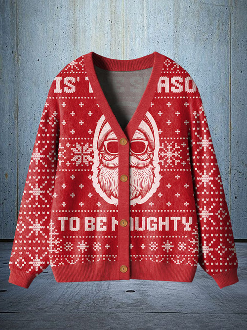 Men's Casual Retro Santa Claus Cardigan