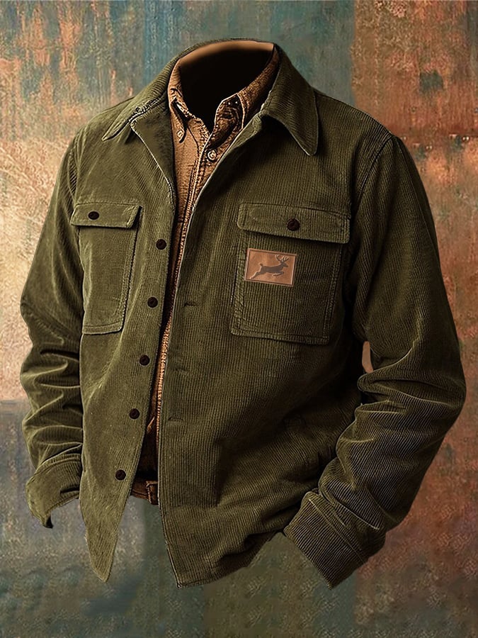 Men's Vintage Western Corduroy Shirt