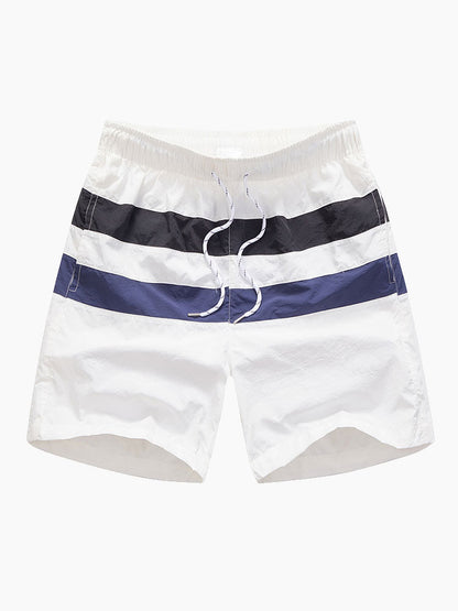Man Colorblock Spliced Swim Shorts