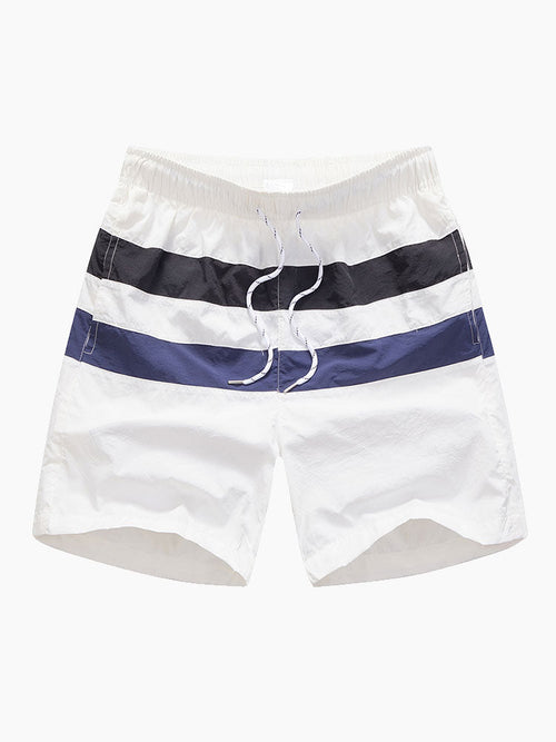 Man Colorblock Spliced Swim Shorts