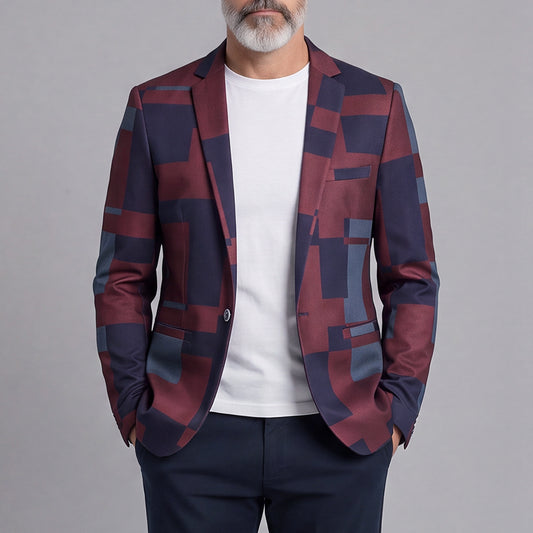 Men's Casual Jacquard Slim-Fit Suit