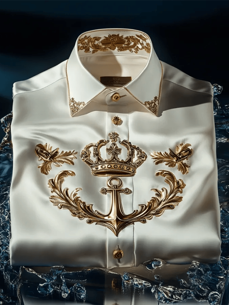 Men's Satin Luxe Print Short Sleeve Button Shirt
