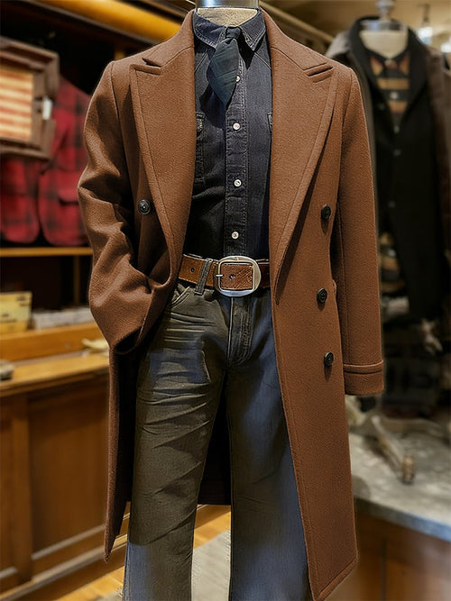 Men's Fashionable Retro Western Casual Woolen Coat