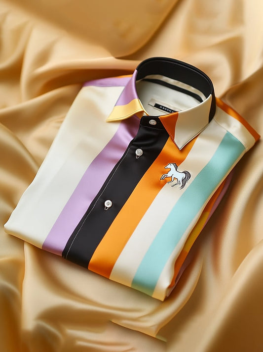 Men's Satin Luxe Long Sleeve Button Down Shirt