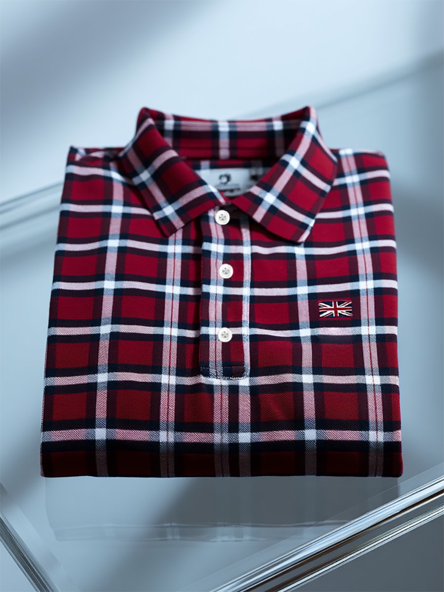 Men's Business Casual Union Jack Button Short Sleeve Polo Shirt