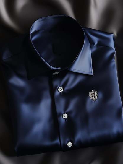 Men's Business Casual Logo Lapel Short Sleeve Shirt