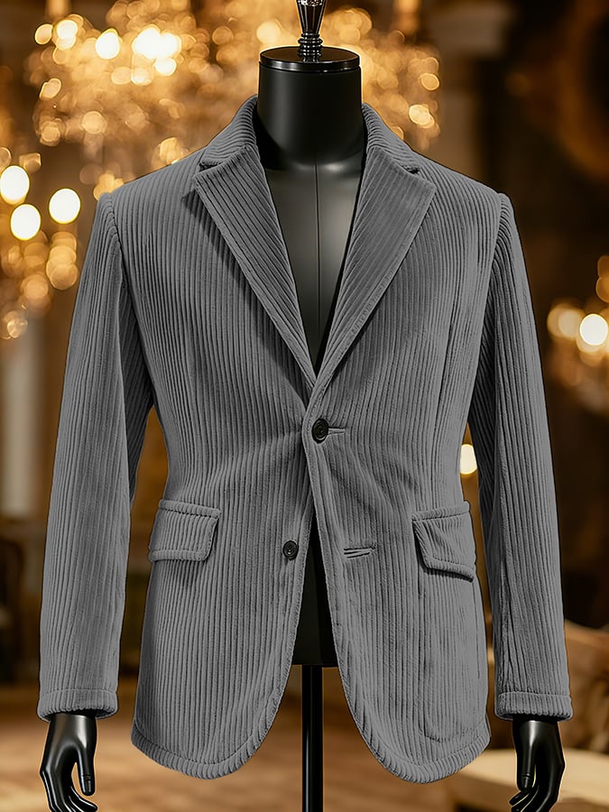 Men's Retro Single Breasted Gentleman's Business Casual Suit Jacket
