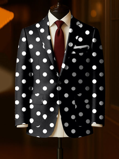 Men's Business Casual Large Pocket Notch Lapel Print Blazers