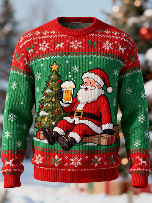 Men's Retro Casual Christmas Art Ugly Sweater