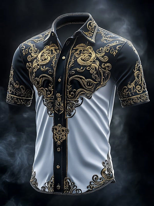 Men's Retro Viking Graphic Short Sleeve Shirt