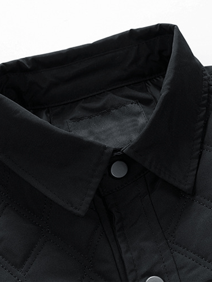 Men's Retro Diamond Pleated Cotton Multi-Pocket Casual Cotton Jacket