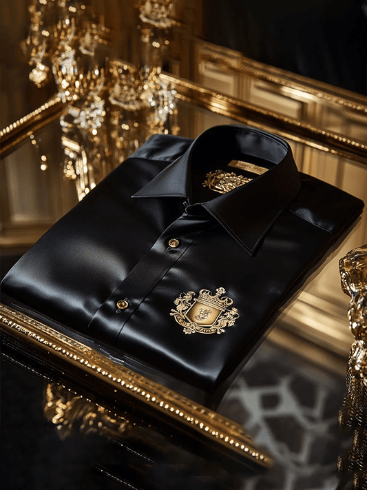 Men's Satin Luxe Long Sleeve Button Down Shirt