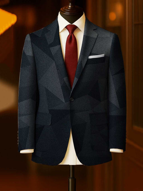 Men's Business Casual Large Pocket Print Blazers