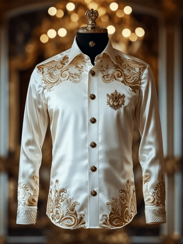 Men's Satin Luxe Long Sleeve Button Down Shirt