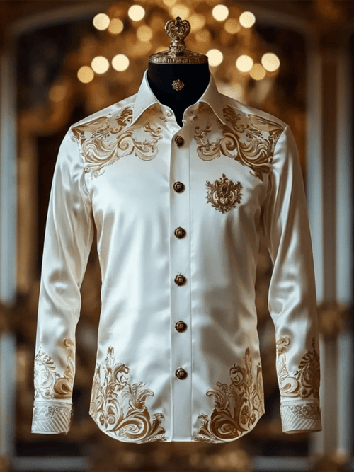 Men's Satin Luxe Long Sleeve Button Down Shirt