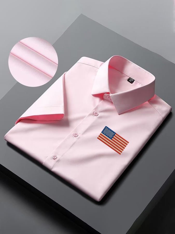 Men's Independence Day American Flag Casual Short Sleeve Shirt
