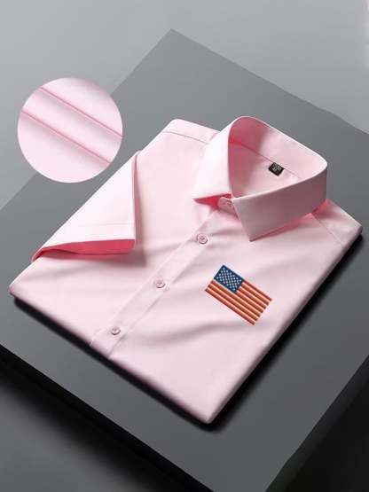 Men's Independence Day American Flag Casual Short Sleeve Shirt