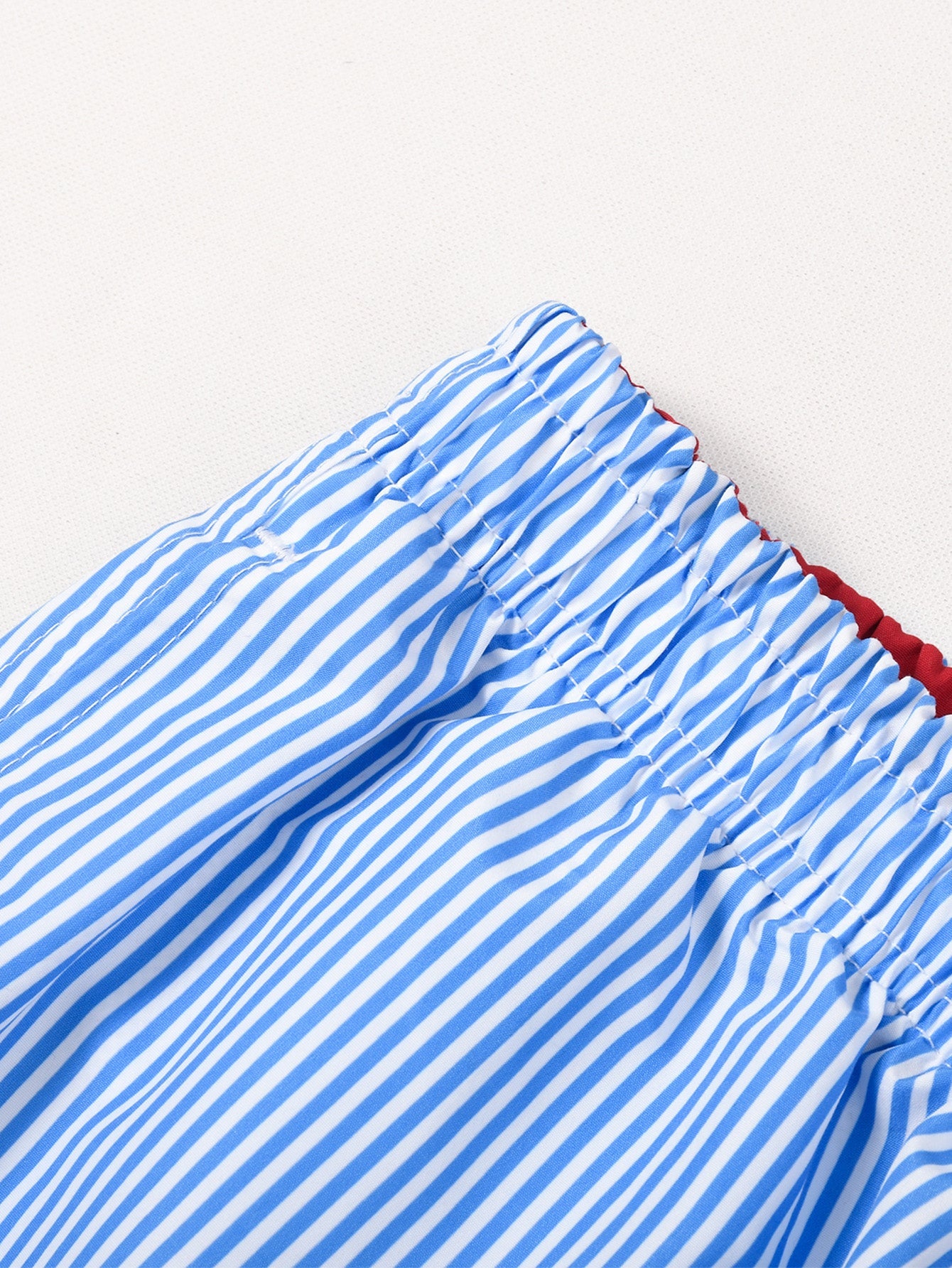 Vertical Striped Drawstring Swim Shorts