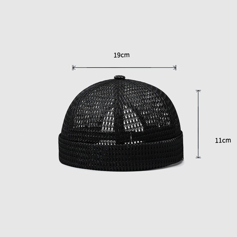 Men's Mesh Hollow Out Breathable Solid Color Outdoor Brimless Hat