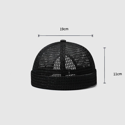 Men's Mesh Hollow Out Breathable Solid Color Outdoor Brimless Hat