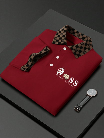 Men's Letter Printed Casual Polo Shirt