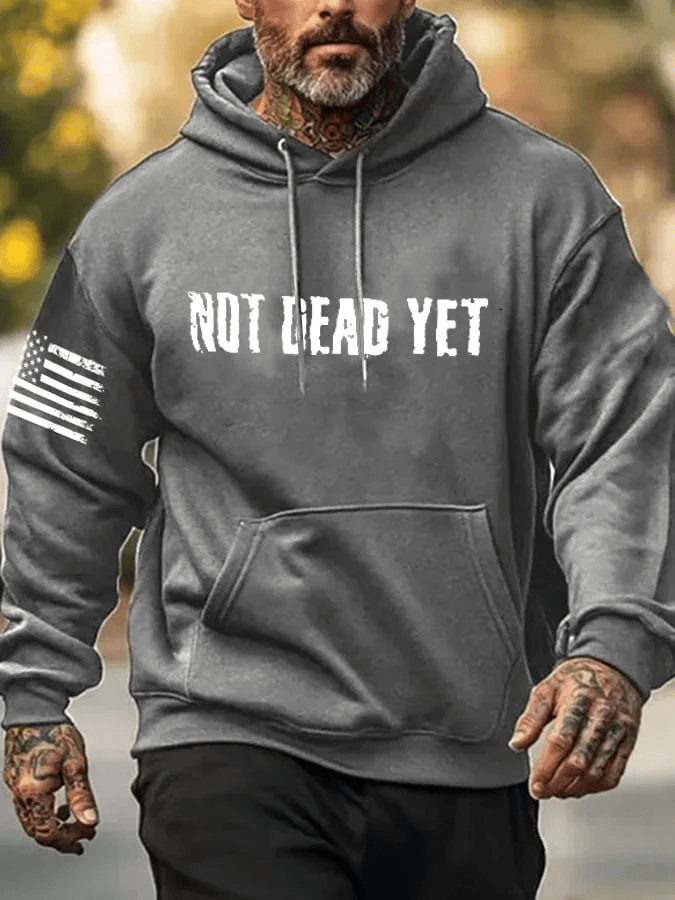 Men's Not Dead Yet Pattern Print Sweatshirt