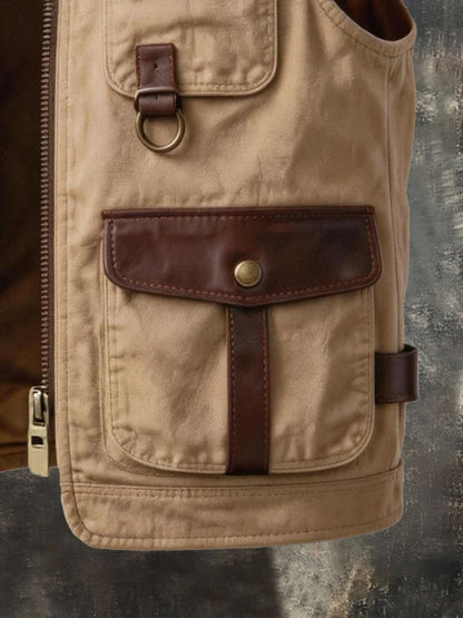 Men's Vintage Multi-Pocket Outdoor Utility Vest