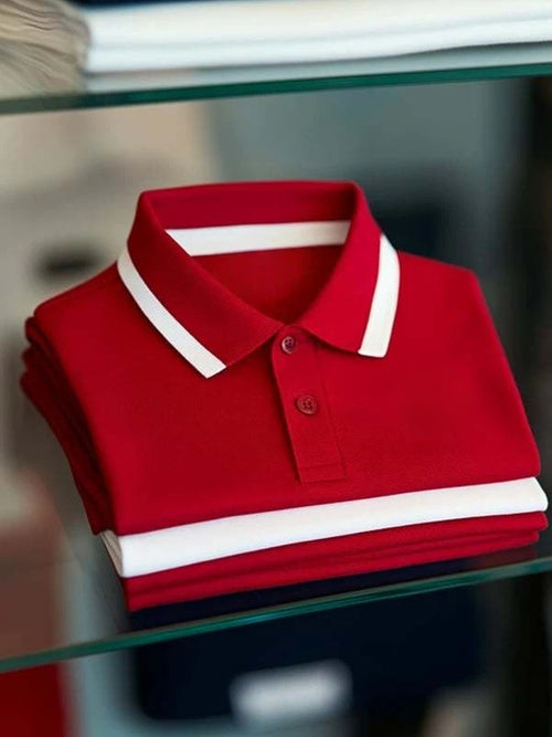 Men's Classic Business    Logo Short Sleeve Polo Shirt