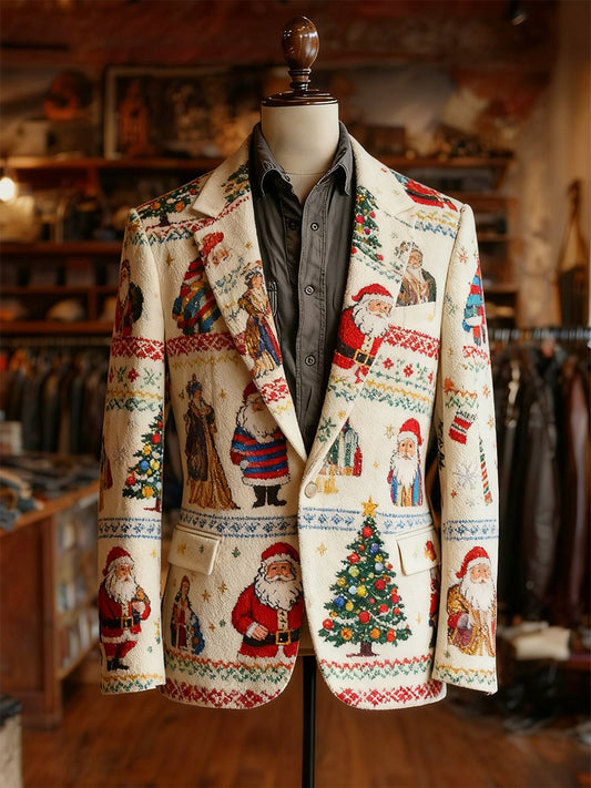 Men's Business Casual Velvet Christmas Suit Jacket