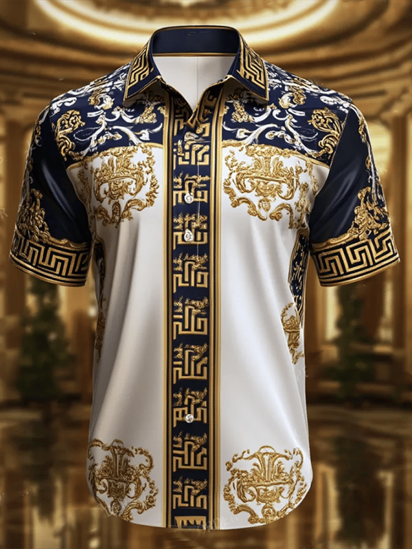 Men's Business Luxe Print Short Sleeve Shirt
