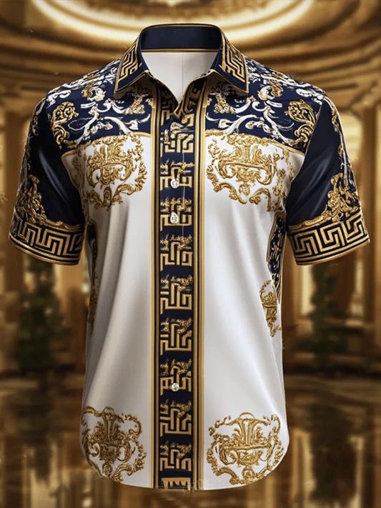 Men's Business Luxe Print Short Sleeve Shirt