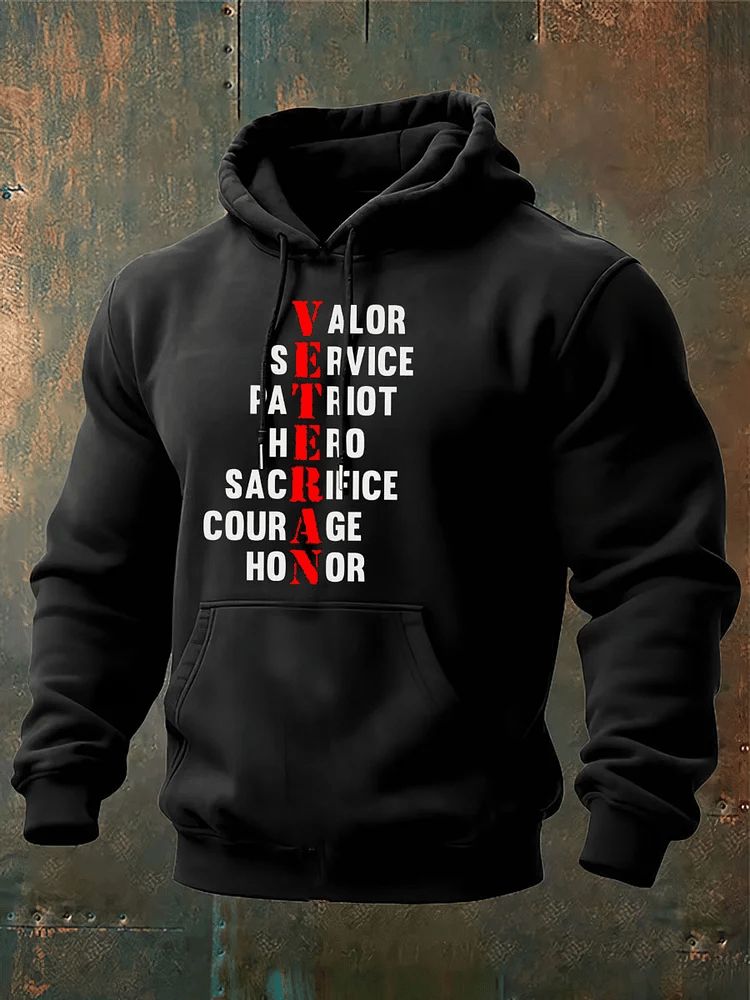 Men's Veteran Print Hoodie